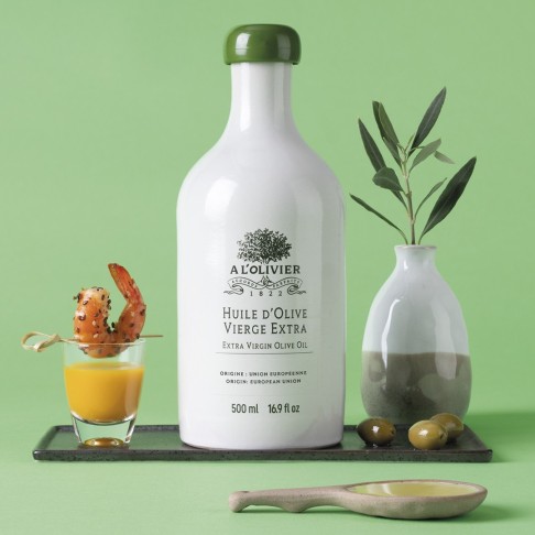 HUILE D'OLIVE VIERGE EXTRA DE FRANCE - BOUTEILLE EN GRÈS - 500ML