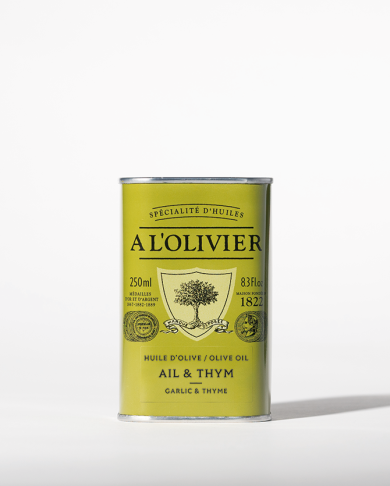 HUILE D'OLIVE INFUSÉE À L'AIL & AU THYM - 250ML