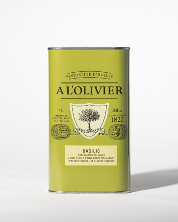 HUILE D'OLIVE INFUSÉE AU BASILIC - 1L